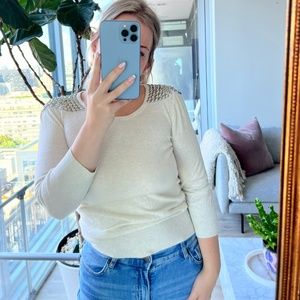 Topshop Cotton Shirt with Metal Lace Detailing